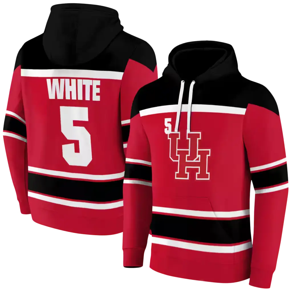 custom houston cougars striped pattern red hoodie fashion forward custom houston cougars striped pattern red hoodie fashion forward