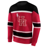 custom houston cougars striped pattern red hoodie best selling