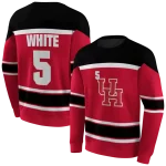 custom houston cougars striped pattern red hoodie best selling