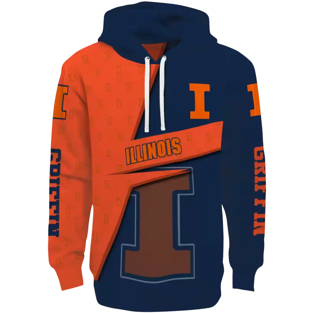 custom illinois fighting illini abstract shape blue hoodie best selling custom illinois fighting illini abstract shape blue hoodie best selling