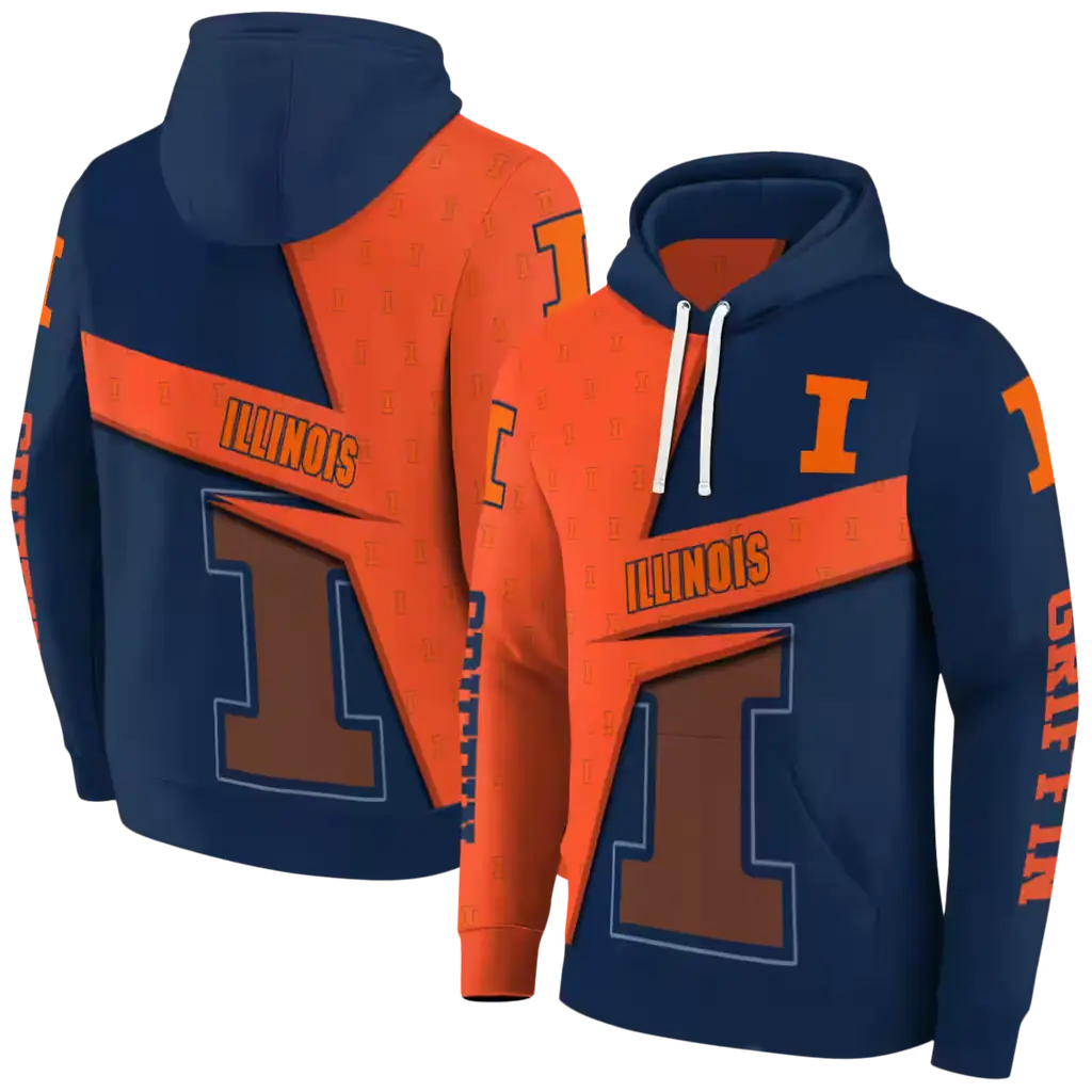 custom illinois fighting illini abstract shape blue hoodie fashion forward custom illinois fighting illini abstract shape blue hoodie fashion forward