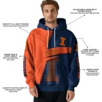 custom illinois fighting illini abstract shape blue hoodie best selling