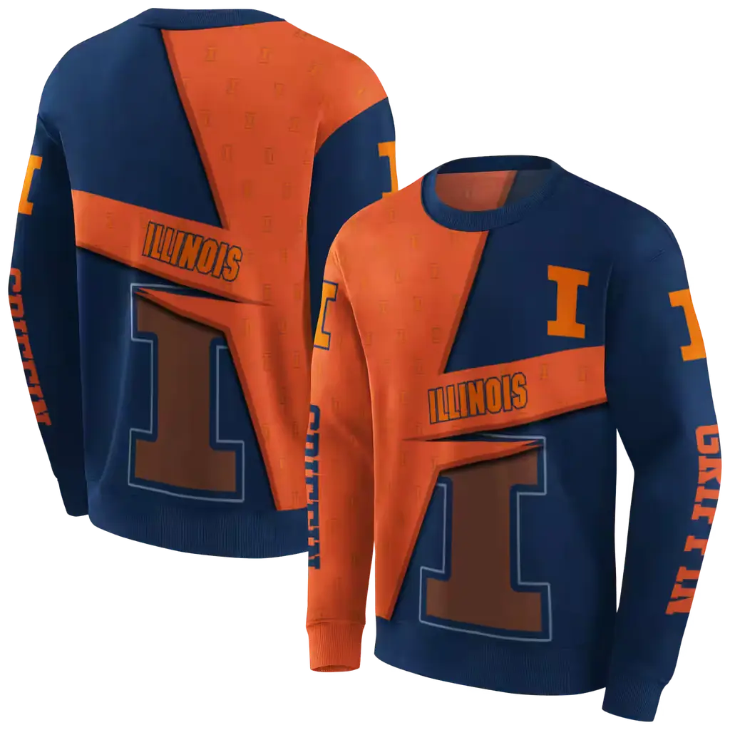 custom illinois fighting illini abstract shape blue hoodie premium grade custom illinois fighting illini abstract shape blue hoodie premium grade