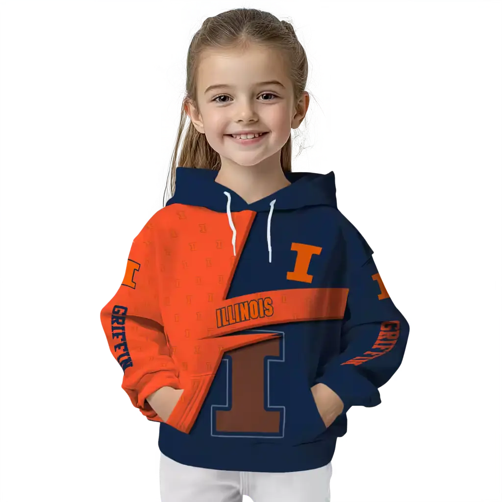 custom illinois fighting illini abstract shape blue hoodie top rated custom illinois fighting illini abstract shape blue hoodie top rated