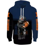 custom illinois fighting illini baby groot blue black hoodie best selling