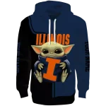 custom illinois fighting illini baby yoda blue black hoodie best selling