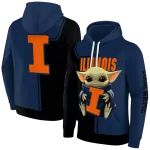 custom illinois fighting illini baby yoda blue black hoodie best selling