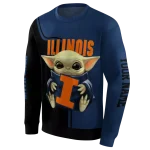 custom illinois fighting illini baby yoda blue black hoodie best selling