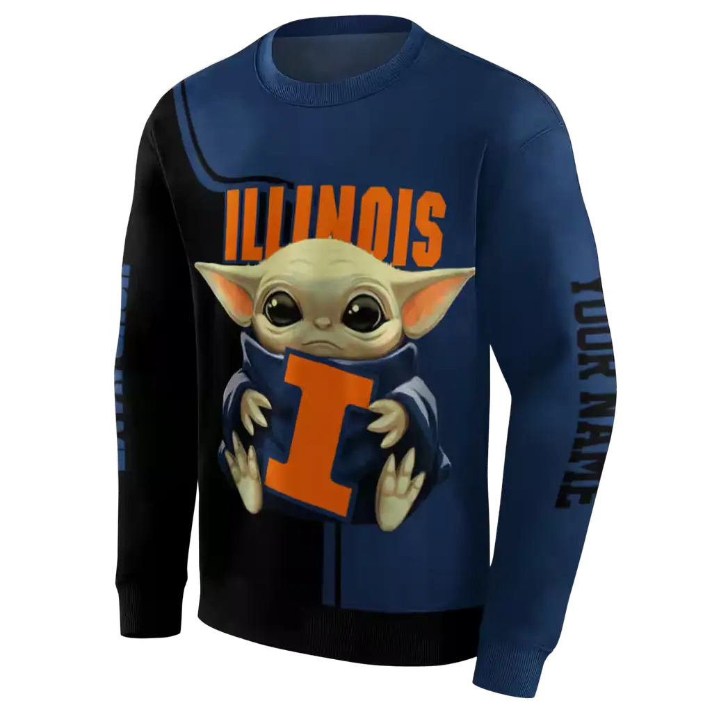 custom illinois fighting illini baby yoda blue black hoodie new arrival custom illinois fighting illini baby yoda blue black hoodie new arrival