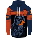 custom illinois fighting illini grim reaper blue black hoodie best selling