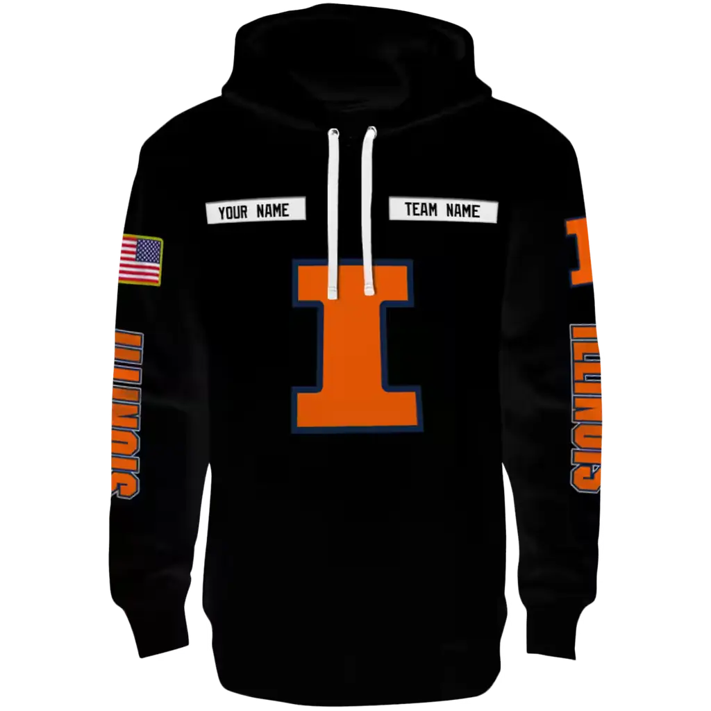 custom illinois fighting illini punisher skull black hoodie best selling custom illinois fighting illini punisher skull black hoodie best selling