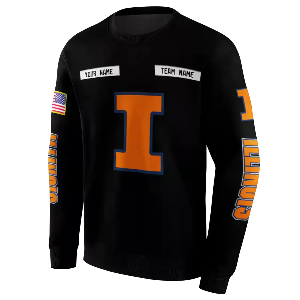 custom illinois fighting illini punisher skull black hoodie new arrival custom illinois fighting illini punisher skull black hoodie new arrival