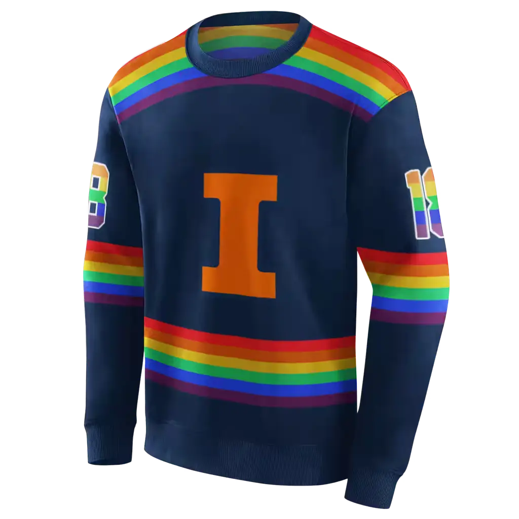 custom illinois fighting illini rainbow stripes blue hoodie new arrival custom illinois fighting illini rainbow stripes blue hoodie new arrival