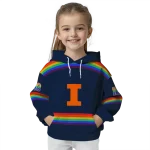 custom illinois fighting illini rainbow stripes blue hoodie best selling