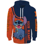custom illinois fighting illini stitch blue hoodie best selling