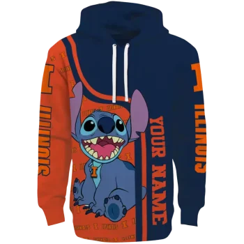 custom illinois fighting illini stitch blue hoodie best selling