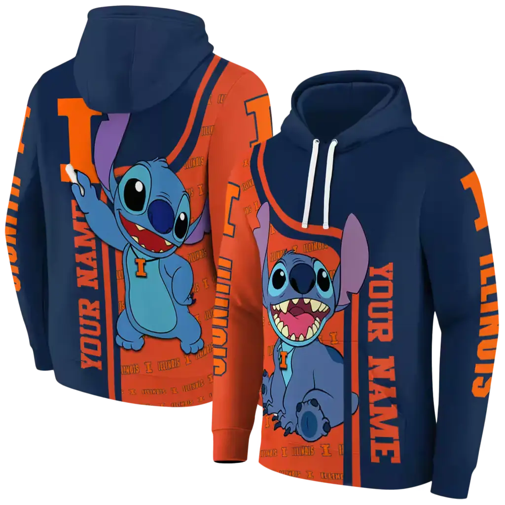 custom illinois fighting illini stitch blue hoodie fashion forward custom illinois fighting illini stitch blue hoodie fashion forward