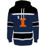custom illinois fighting illini striped pattern blue hoodie best selling