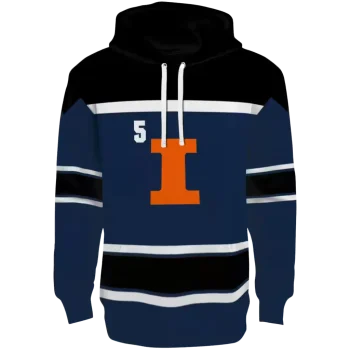 custom illinois fighting illini striped pattern blue hoodie best selling
