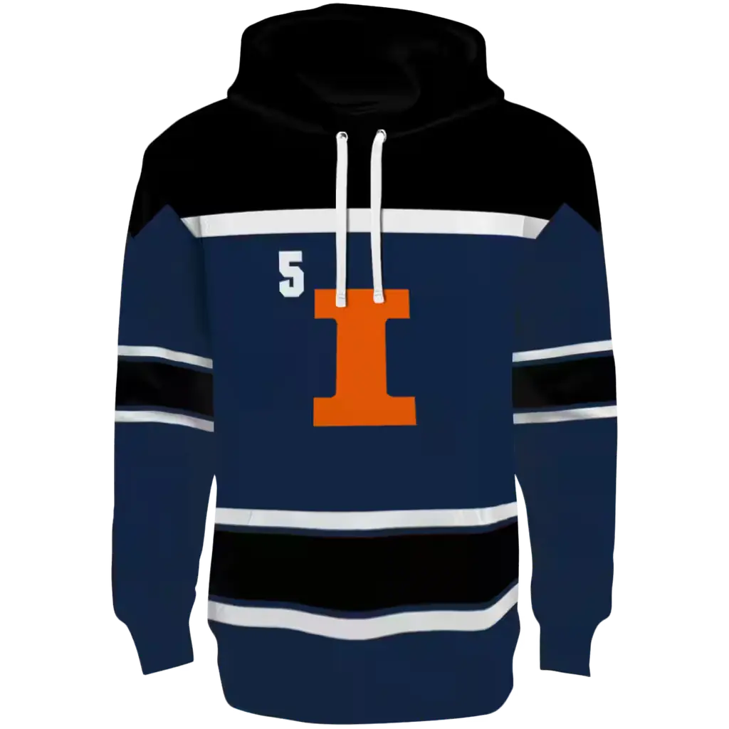 custom illinois fighting illini striped pattern blue hoodie best selling custom illinois fighting illini striped pattern blue hoodie best selling