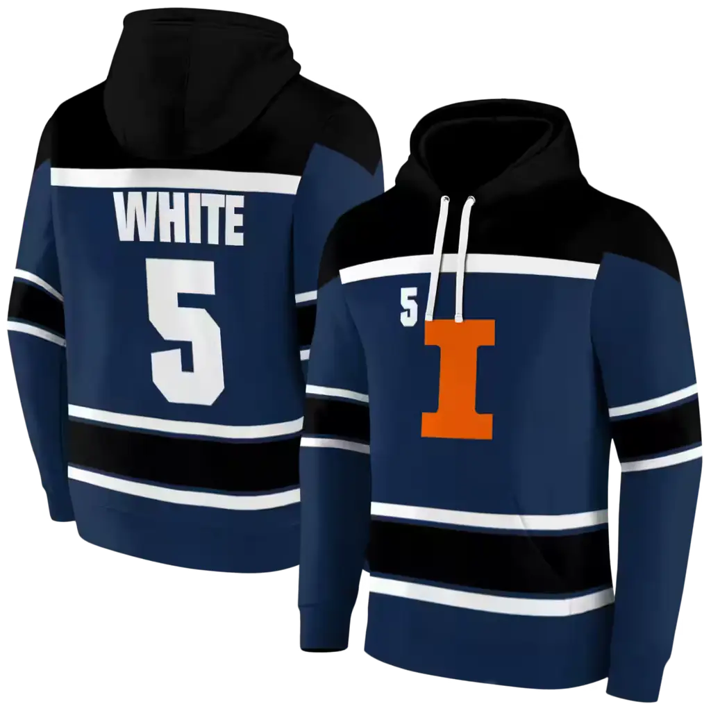 custom illinois fighting illini striped pattern blue hoodie fashion forward custom illinois fighting illini striped pattern blue hoodie fashion forward
