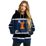custom illinois fighting illini striped pattern blue hoodie best selling