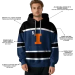custom illinois fighting illini striped pattern blue hoodie best selling