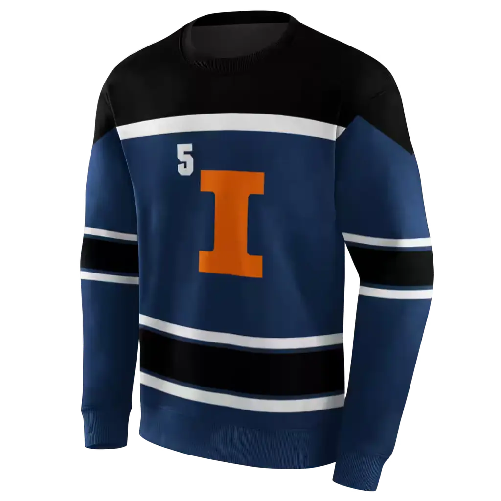 custom illinois fighting illini striped pattern blue hoodie new arrival custom illinois fighting illini striped pattern blue hoodie new arrival