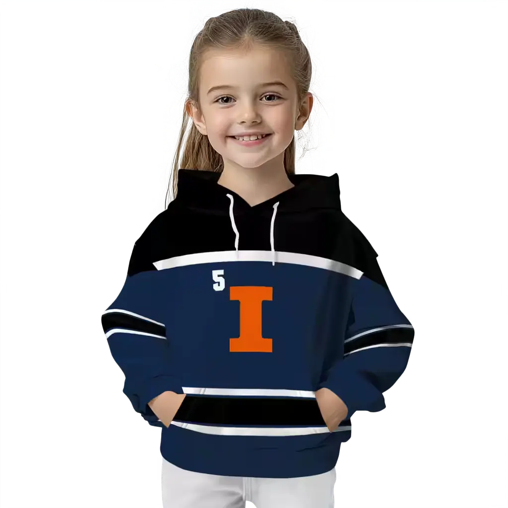 custom illinois fighting illini striped pattern blue hoodie top rated custom illinois fighting illini striped pattern blue hoodie top rated