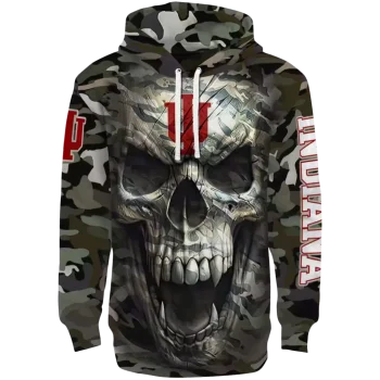custom indiana hoosiers camo skull hoodie best selling