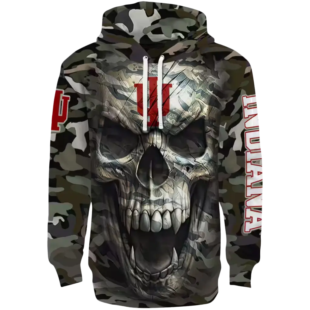 custom indiana hoosiers camo skull hoodie best selling custom indiana hoosiers camo skull hoodie best selling
