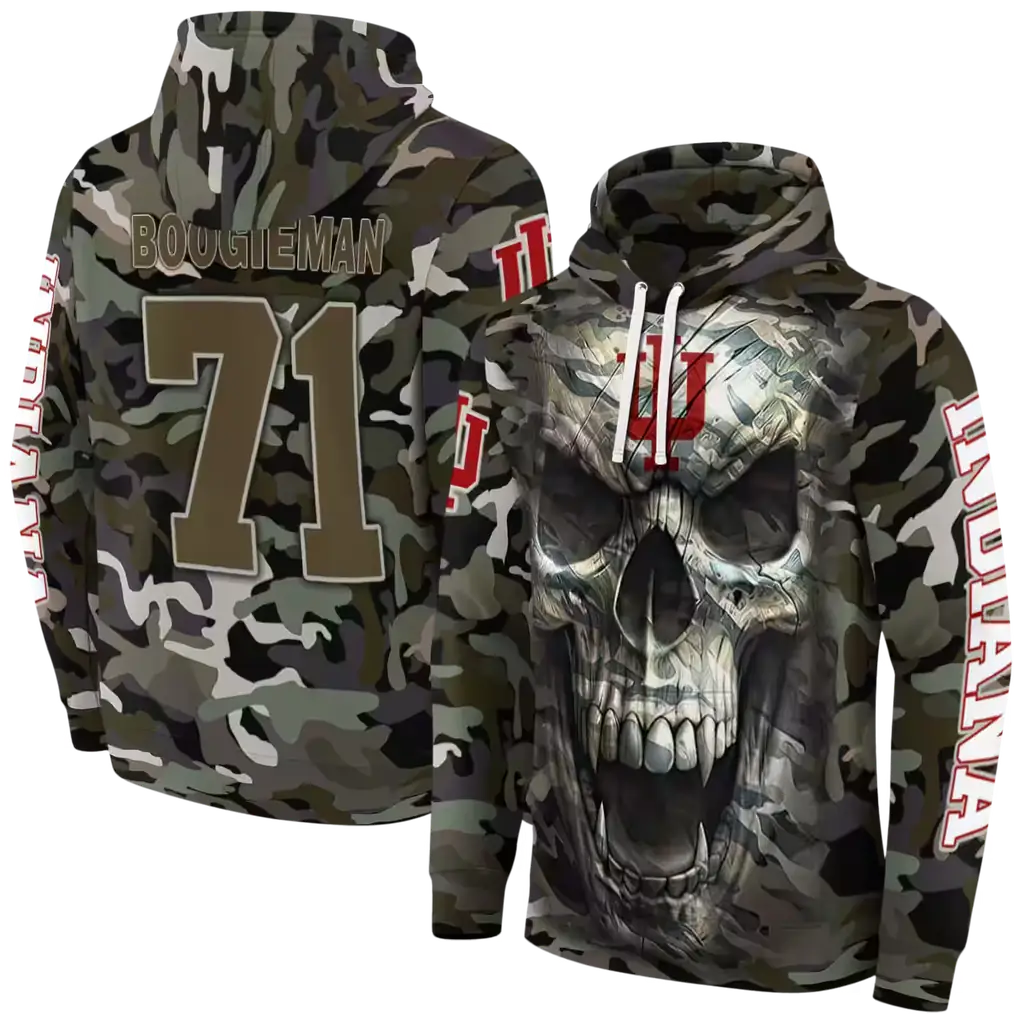 custom indiana hoosiers camo skull hoodie fashion forward custom indiana hoosiers camo skull hoodie fashion forward