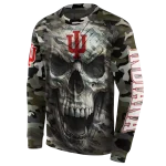 custom indiana hoosiers camo skull hoodie best selling
