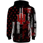 custom indiana hoosiers distressed flag red black hoodie best selling