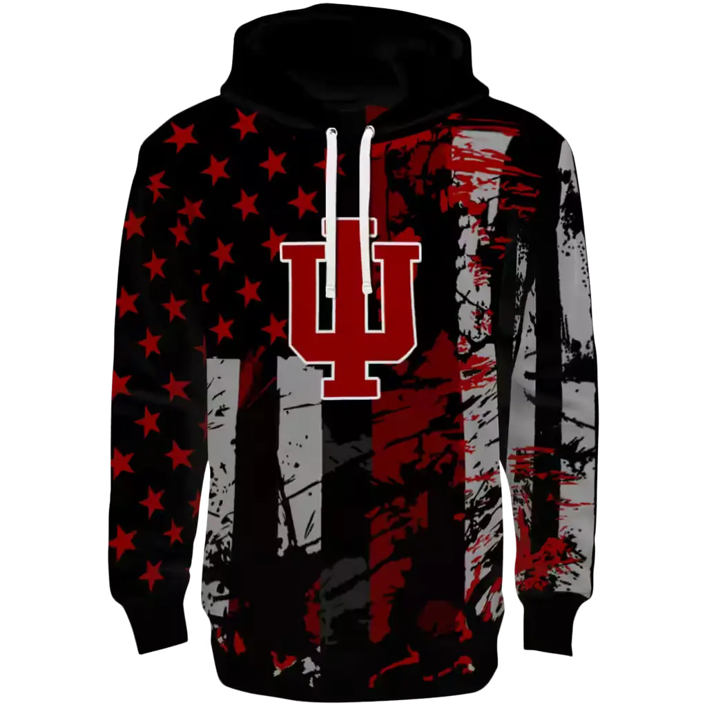 custom indiana hoosiers distressed flag red black hoodie best selling custom indiana hoosiers distressed flag red black hoodie best selling