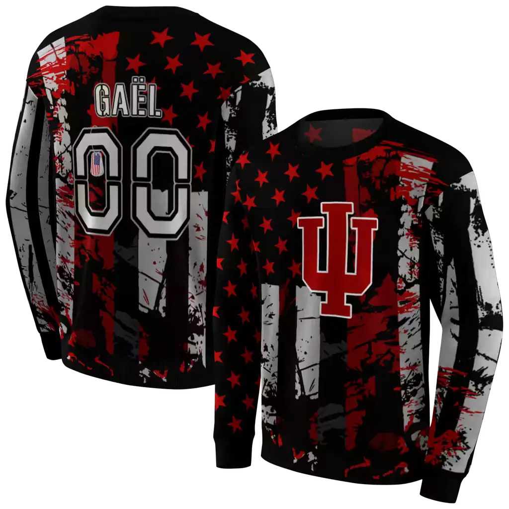 custom indiana hoosiers distressed flag red black hoodie premium grade custom indiana hoosiers distressed flag red black hoodie premium grade