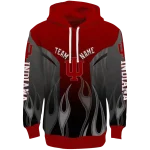 custom indiana hoosiers flame design red hoodie best selling