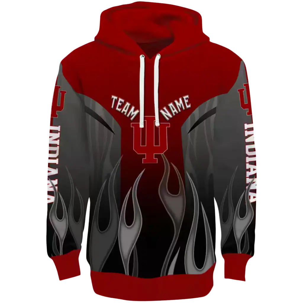 custom indiana hoosiers flame design red hoodie best selling custom indiana hoosiers flame design red hoodie best selling