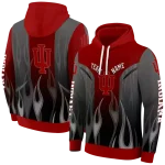 custom indiana hoosiers flame design red hoodie best selling