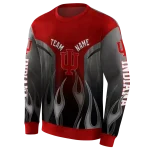custom indiana hoosiers flame design red hoodie best selling