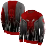 custom indiana hoosiers flame design red hoodie best selling