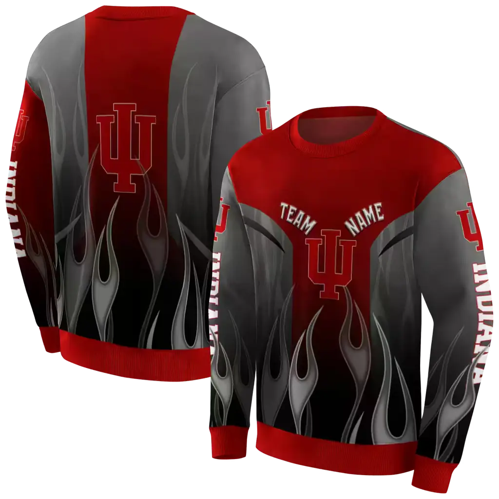 custom indiana hoosiers flame design red hoodie premium grade custom indiana hoosiers flame design red hoodie premium grade