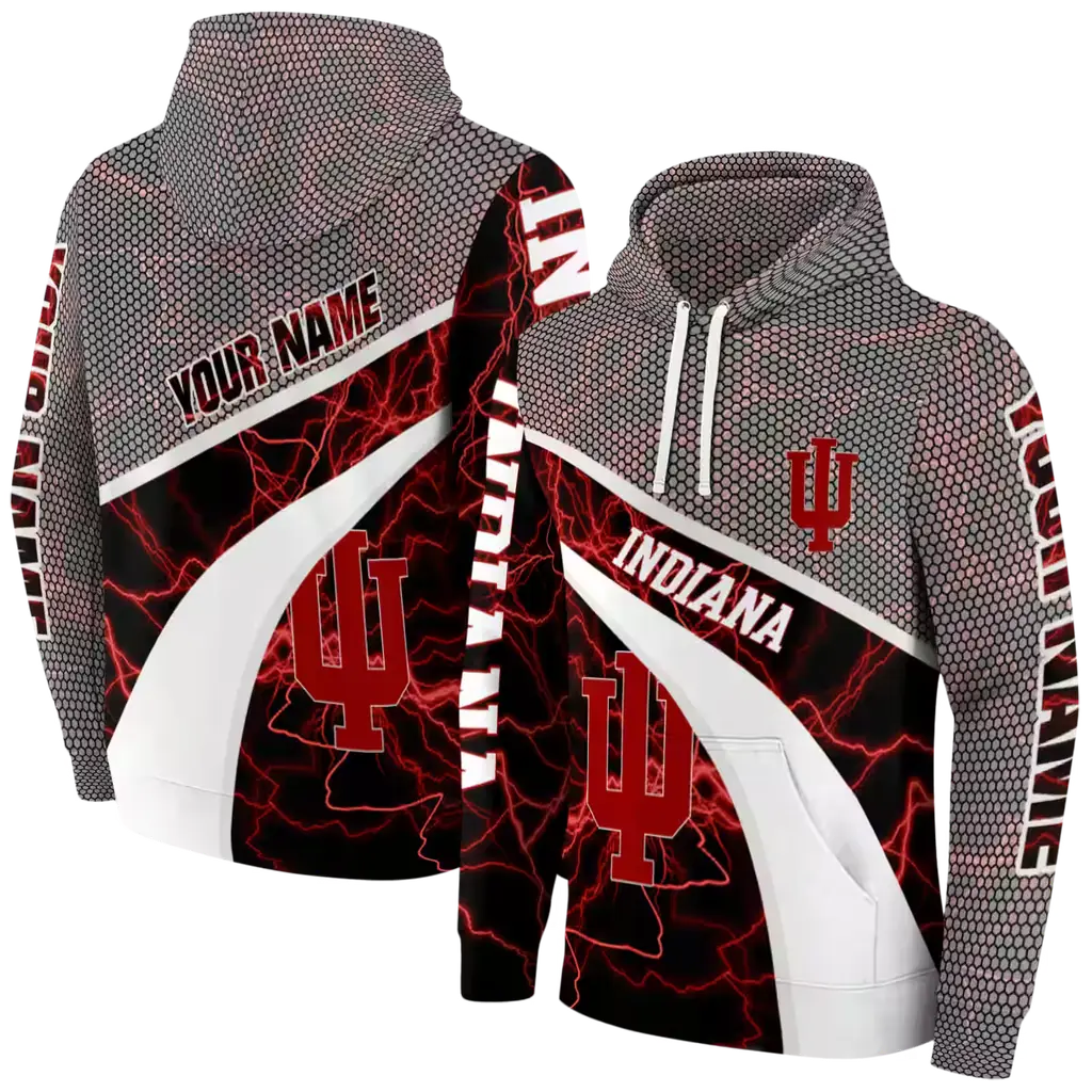 custom indiana hoosiers hexagonal mesh red black gray hoodie fashion forward custom indiana hoosiers hexagonal mesh red black gray hoodie fashion forward