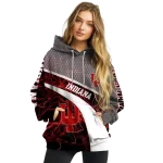 custom indiana hoosiers hexagonal mesh red black gray hoodie best selling