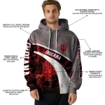custom indiana hoosiers hexagonal mesh red black gray hoodie best selling