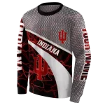 custom indiana hoosiers hexagonal mesh red black gray hoodie best selling