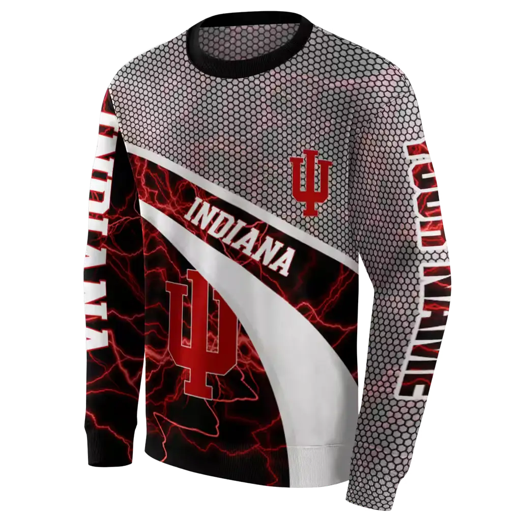 custom indiana hoosiers hexagonal mesh red black gray hoodie new arrival custom indiana hoosiers hexagonal mesh red black gray hoodie new arrival