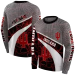 custom indiana hoosiers hexagonal mesh red black gray hoodie best selling