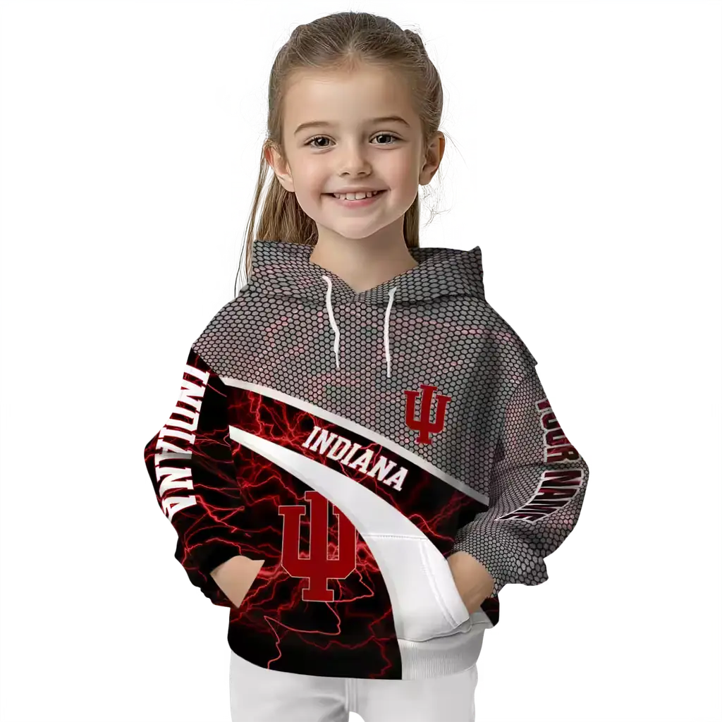 custom indiana hoosiers hexagonal mesh red black gray hoodie top rated custom indiana hoosiers hexagonal mesh red black gray hoodie top rated