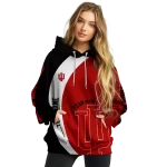 custom indiana hoosiers minimalist design red black hoodie best selling
